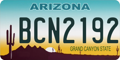 AZ license plate BCN2192