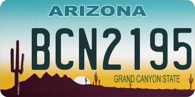 AZ license plate BCN2195