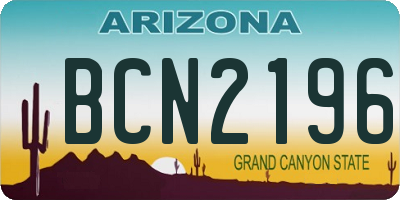 AZ license plate BCN2196