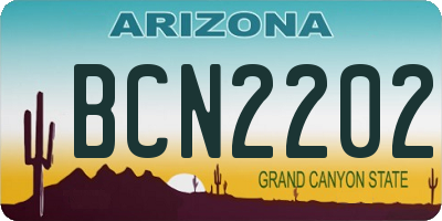 AZ license plate BCN2202