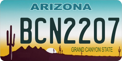 AZ license plate BCN2207