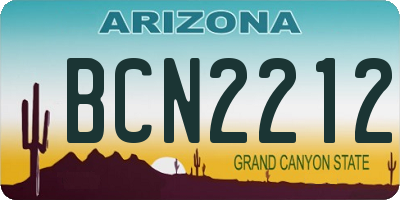 AZ license plate BCN2212