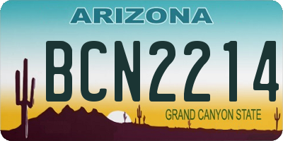 AZ license plate BCN2214