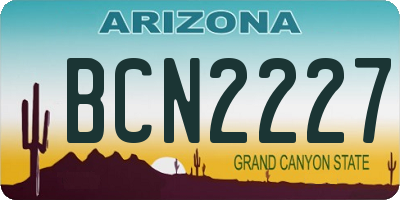 AZ license plate BCN2227