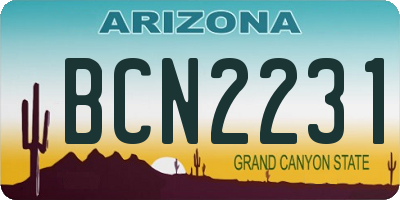 AZ license plate BCN2231