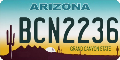 AZ license plate BCN2236