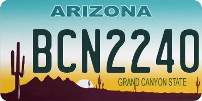 AZ license plate BCN2240