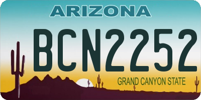 AZ license plate BCN2252