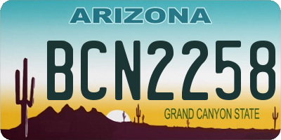 AZ license plate BCN2258