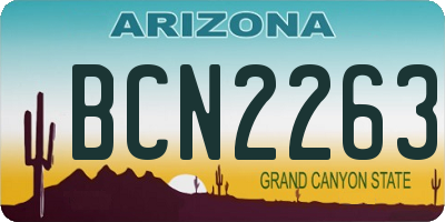 AZ license plate BCN2263