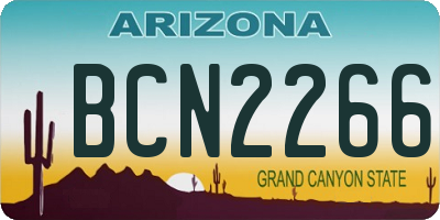 AZ license plate BCN2266