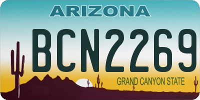 AZ license plate BCN2269