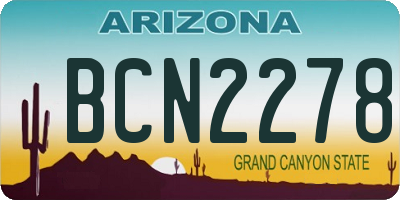 AZ license plate BCN2278