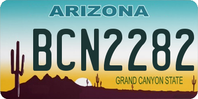 AZ license plate BCN2282