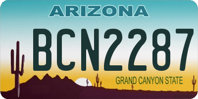 AZ license plate BCN2287