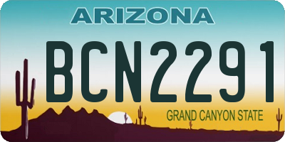 AZ license plate BCN2291