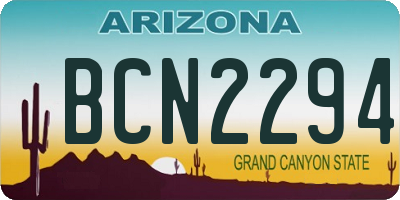 AZ license plate BCN2294