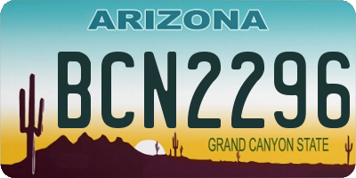 AZ license plate BCN2296