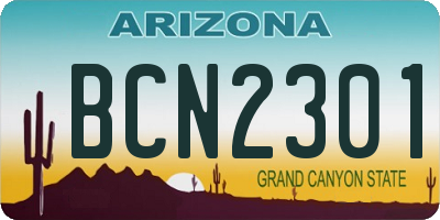 AZ license plate BCN2301