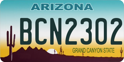 AZ license plate BCN2302