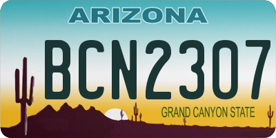 AZ license plate BCN2307