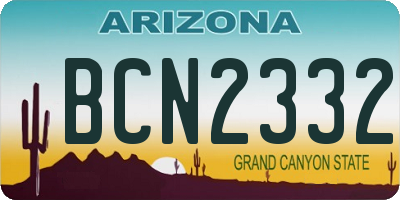 AZ license plate BCN2332