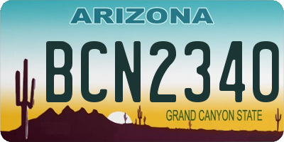 AZ license plate BCN2340