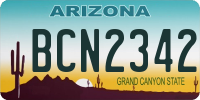 AZ license plate BCN2342