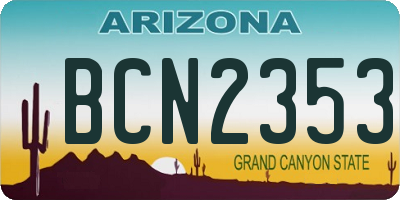 AZ license plate BCN2353