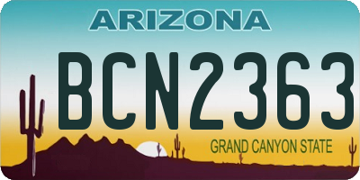 AZ license plate BCN2363