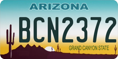 AZ license plate BCN2372