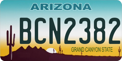 AZ license plate BCN2382