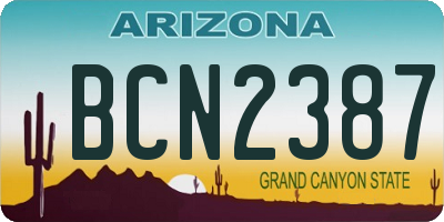 AZ license plate BCN2387