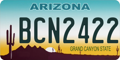 AZ license plate BCN2422