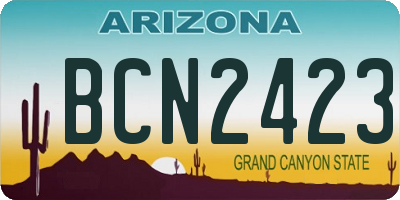 AZ license plate BCN2423