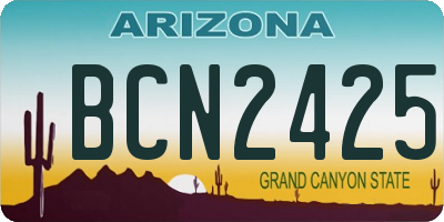 AZ license plate BCN2425