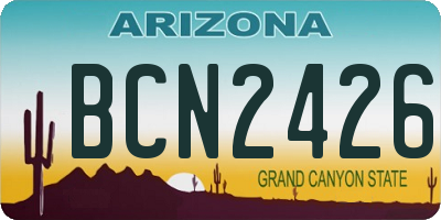 AZ license plate BCN2426