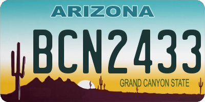 AZ license plate BCN2433