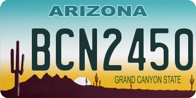 AZ license plate BCN2450