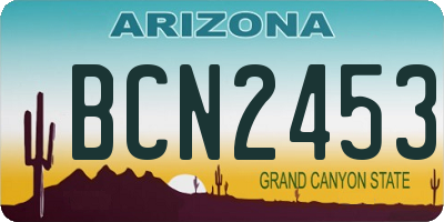 AZ license plate BCN2453