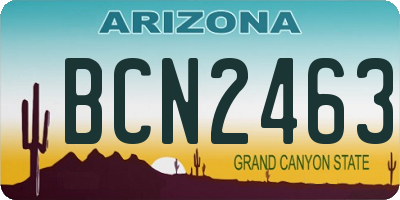 AZ license plate BCN2463