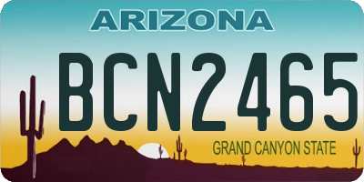 AZ license plate BCN2465