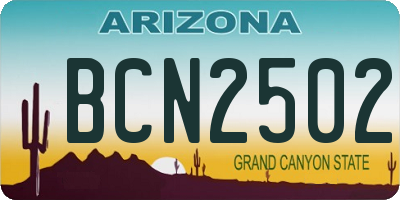 AZ license plate BCN2502