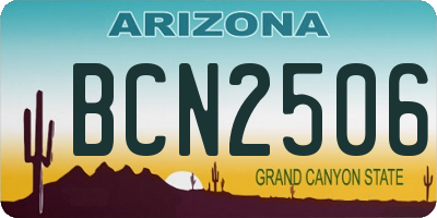 AZ license plate BCN2506