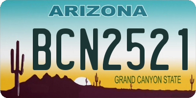 AZ license plate BCN2521