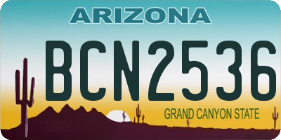 AZ license plate BCN2536