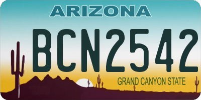 AZ license plate BCN2542