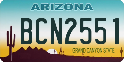 AZ license plate BCN2551