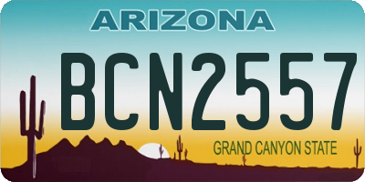 AZ license plate BCN2557