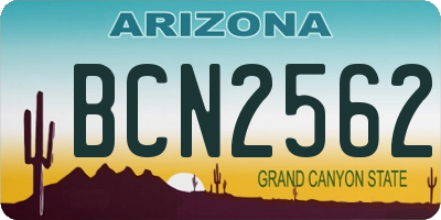 AZ license plate BCN2562